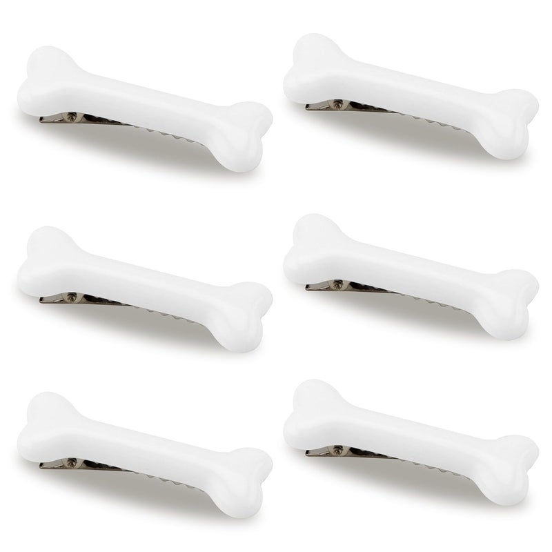 Cocide 6Pcs Bone Hair Clip White Bones Hairpins for Women Girls Hair Accessories for Halloween Cosplay Costume Party Daily Wear Hair Pins White Dog Bone Alligator Clips - Image 1